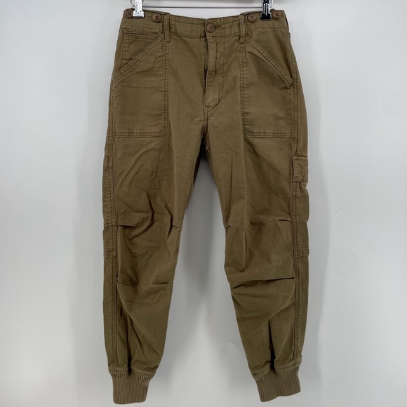 Vince Womens Cargo Jogger Pants Olive Khaki Cotton Blend 6 - Picture 3 of 11